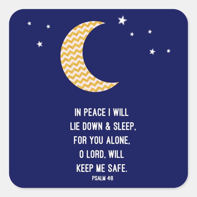 Sticker Carré Sommeil paisible, Lune, Verse Arrière - plan de la (Devant)