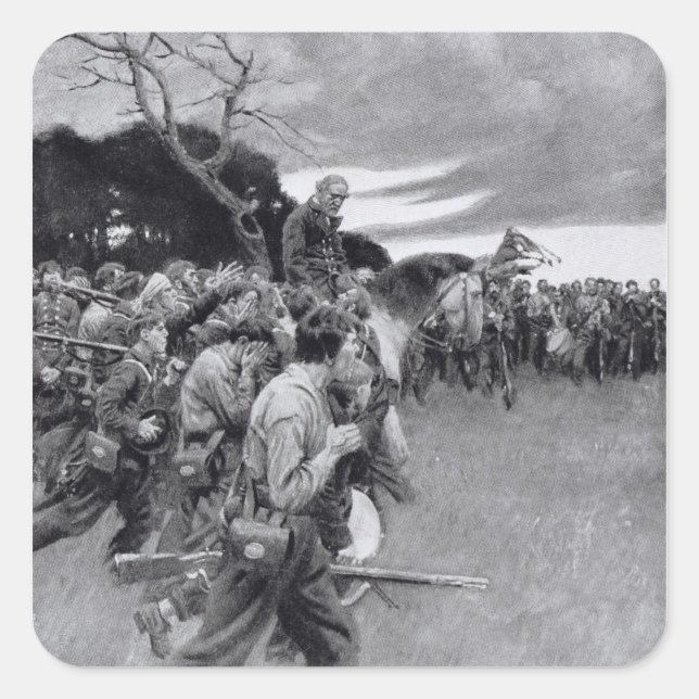 Sticker Carré Son armée a rompu ses pleurs et ses sanglots (Devant)
