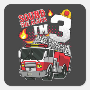Sticker Carré Son L'alarme Je suis 3 pompier
