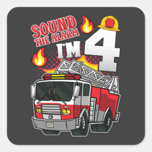 Sticker Carré Son L'alarme Je suis 4 pompier