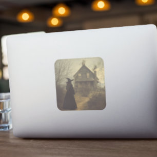 Sticker Carré Sorcière Vintage Halloween