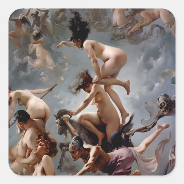 Sticker Carré Sorcières au Sabbat - Luis Ricardo Falero (Devant)