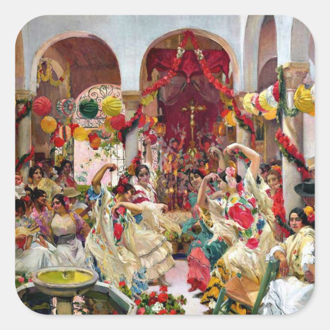 Sticker Carré Sorolla : Séville-La Danse (Devant)