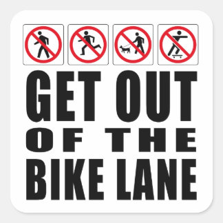 Sticker Carré Sortez De La Voie Vélo