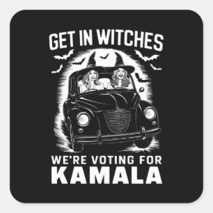 Sticker Carré Sortez nous votons pour Kamala Halloween