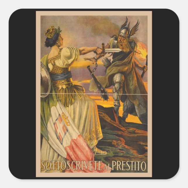 Sticker Carré Sottoscrivete al Prestito - Guerre en Italie Vinta (Devant)