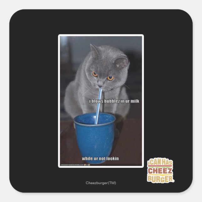 Sticker Carré Souffle des bulles dans notre lait (Devant)