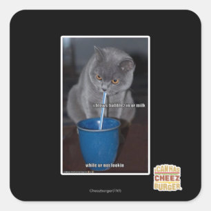 Sticker Carré Souffle des bulles dans notre lait