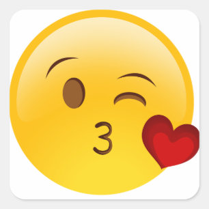 Sticker Carré Souffle un baiser émoticônes émoticônes