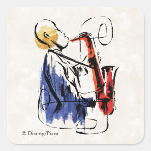 Sticker Carré Soul   Lecteur Saxophone Art éditorial