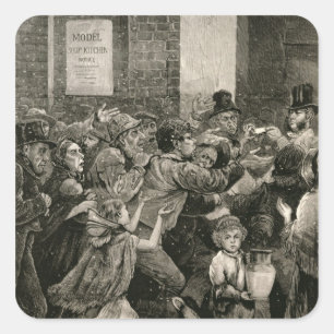 Sticker Carré Soulagement des chômeurs à Londres