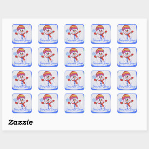 Sticker Carré Soupe Snowman