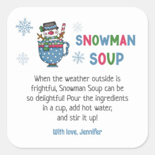 Sticker Carré Soupe Snowman Recette Soupe Snowman Favoriser