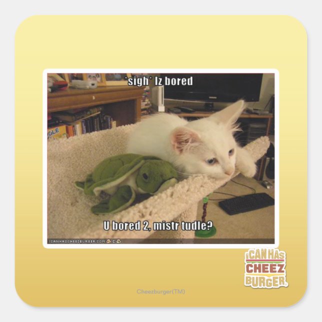 Sticker Carré Soupir. Iz s'ennuie (Devant)