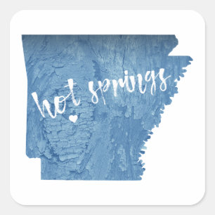 Sticker Carré Sources chaudes Arkansas Grain de bois