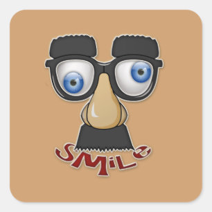 Sticker Carré sourire grognon