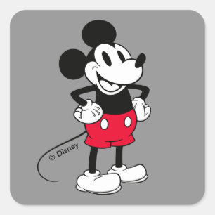 Sticker Carré Souris classique Mickey   Une Véritable Origine