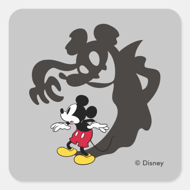 Sticker Carré Souris éffrayant Halloween Mickey (Devant)