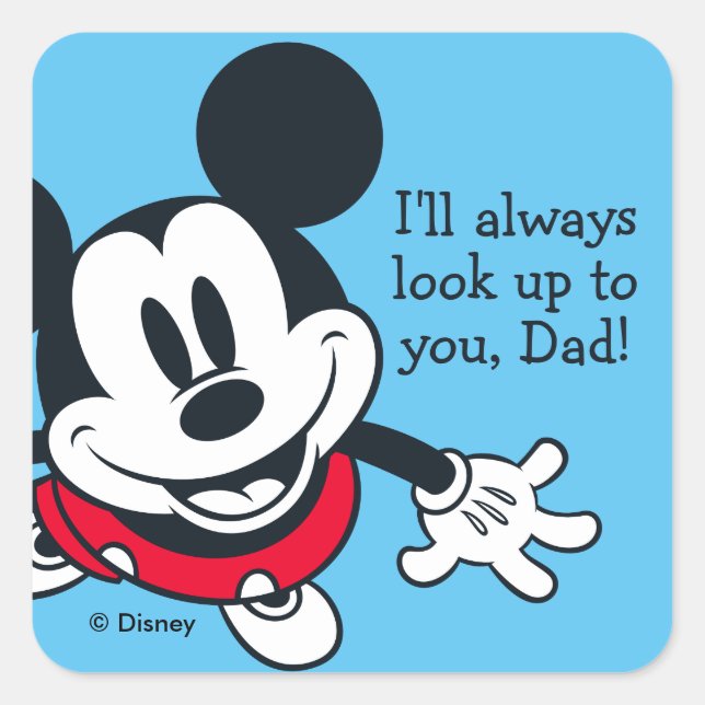 Sticker Carré Souris Mickey| Cherchez-Vous Toujours (Devant)