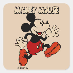 Sticker Carré Souris Mickey Vintage