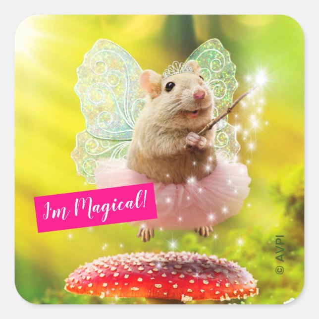 Sticker Carré Souris Princess Fairy (Devant)