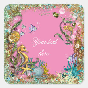 Sticker Carré Sous la mer