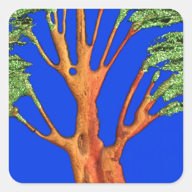Sticker Carré Sous le ciel bleu : La collection d'arbres Acacia (Devant)
