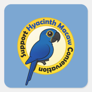 Sticker Carré Soutenez Hyacinth Macaw Conservation