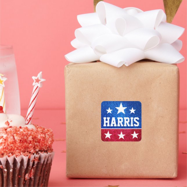Sticker Carré Soutenez Kamala Harris 2024 Progrès et unité (Fête)