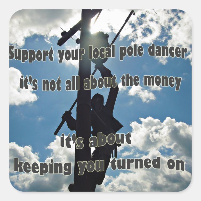 Sticker Carré Soutenez votre Lineman (Devant)