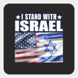 Sticker Carré Soutenir Israël Je suis avec Israël