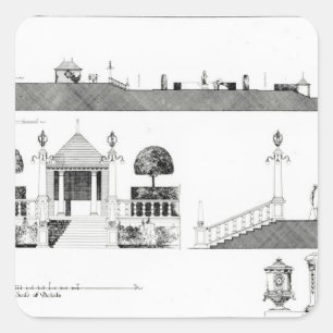 Sticker Carré Southport : Section et détails de terrasse