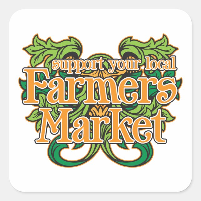 Sticker Carré Soutien du marché agricole (Devant)