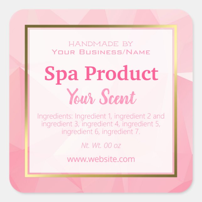 Sticker Carré Spa géométrique artisanal Produit Petit Entreprise (Devant)