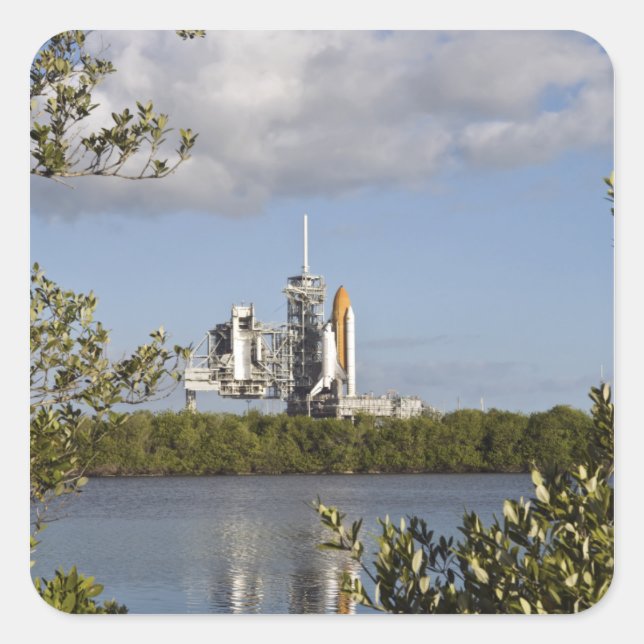 Sticker Carré Space Shuttle Atlantis est prêt (Devant)