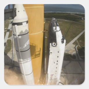 Sticker Carré Space Shuttle Atlantis lève sur 17