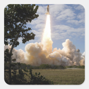 Sticker Carré Space Shuttle Atlantis lève sur 19
