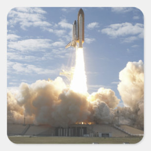 Sticker Carré Space Shuttle Atlantis se lève sur 10