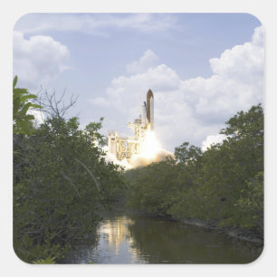 Sticker Carré Space Shuttle Atlantis se lève sur 25