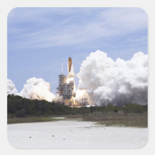 Sticker Carré Space Shuttle Atlantis se lève sur 27