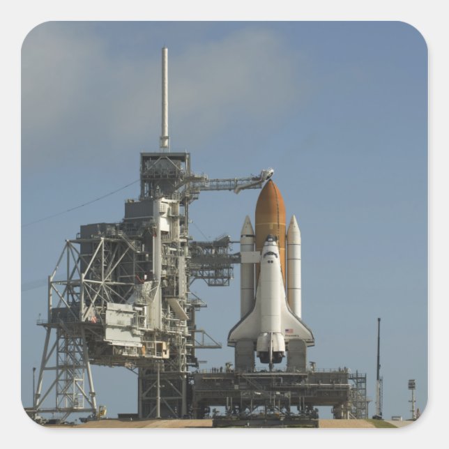 Sticker Carré Space Shuttle Discovery est prêt 2 (Devant)