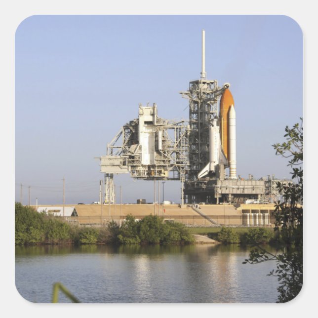 Sticker Carré Space Shuttle Discovery est prêt 3 (Devant)