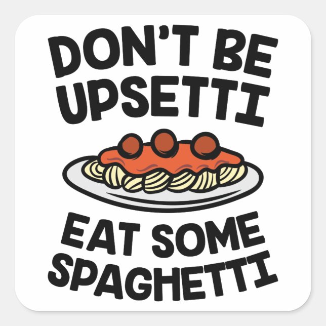 Sticker Carré Spaghettis (Devant)