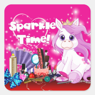 Sticker Carré Sparktime Pony Makeup Party