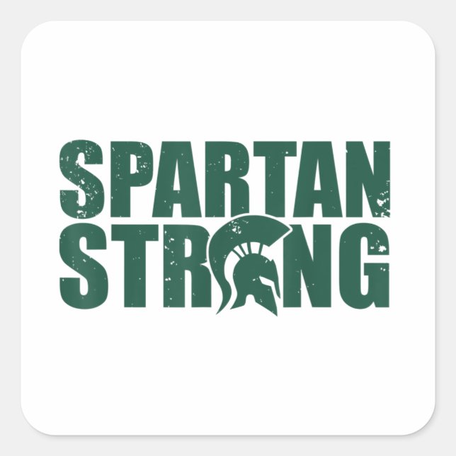 Sticker Carré Spartan Strong, exercice entraînement gym (Devant)