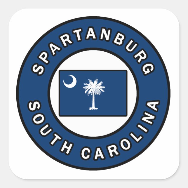 Sticker Carré Spartanburg Caroline du Sud (Devant)