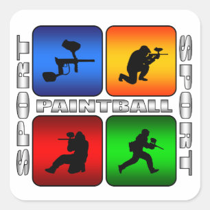 Sticker Carré Spectaculaire Paintball