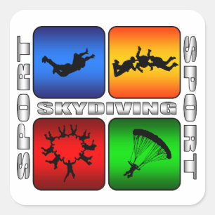Sticker Carré Spectaculaire Skydiving
