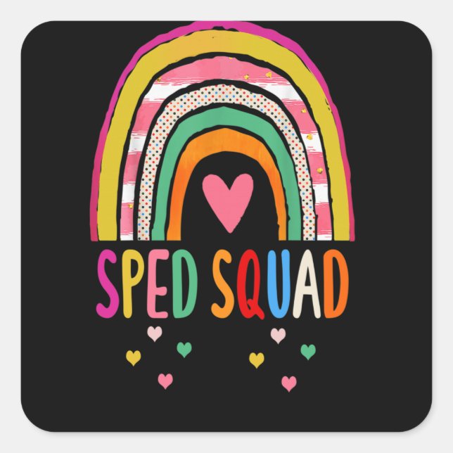 Sticker Carré Sped Squad Enseignant de l'éducation spéciale Sped (Devant)