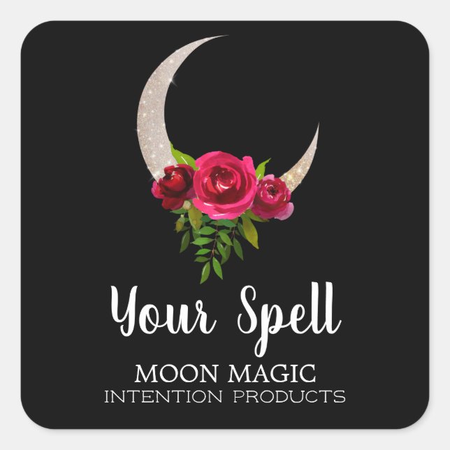 Sticker Carré Spell d'intention de la lune de Parties scintillan (Devant)